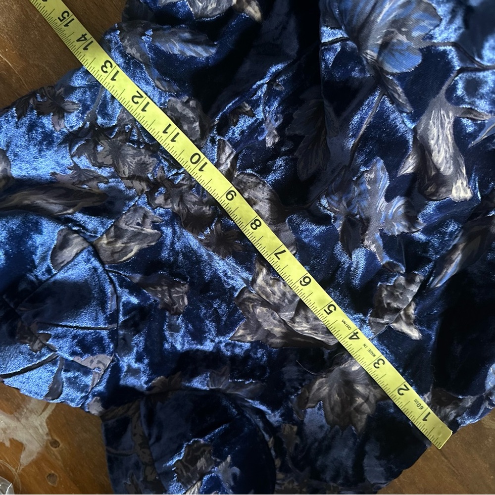 Lulus crushed velvet burnout mini dress blue black bra‎ top size M NWT - Picture 6 of 11